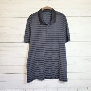 Perry Ellis Stripe Three Button Spread Collar Golf Polo XL